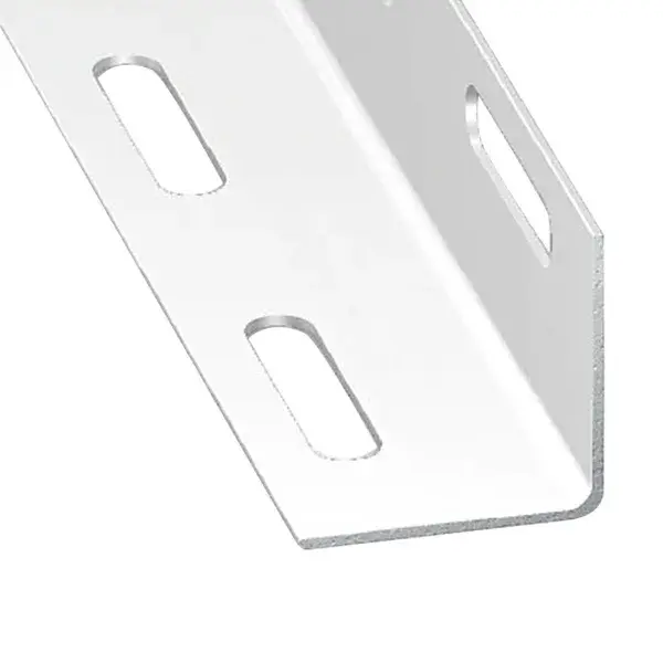 Ángulo perforado de acero blanco 250 x 3,8 x 3,8 cm