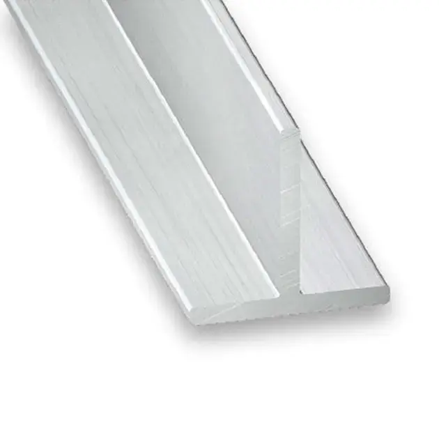 Perfil en t aluminio bruto 100 x 2 x 2 cm