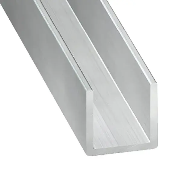 Perfil en U aluminio bruto 100x1,5x1,5 cm