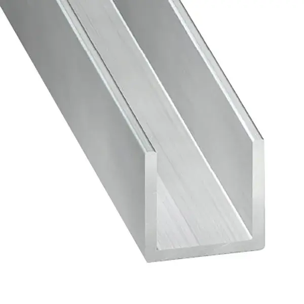 Perfil en U aluminio bruto 100x2x2 cm