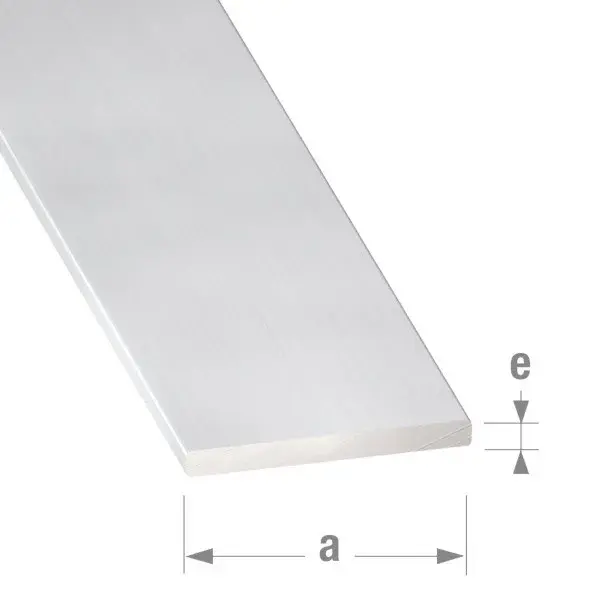Perfil liso de aluminio 100 x 2,5 x 0,2 cm