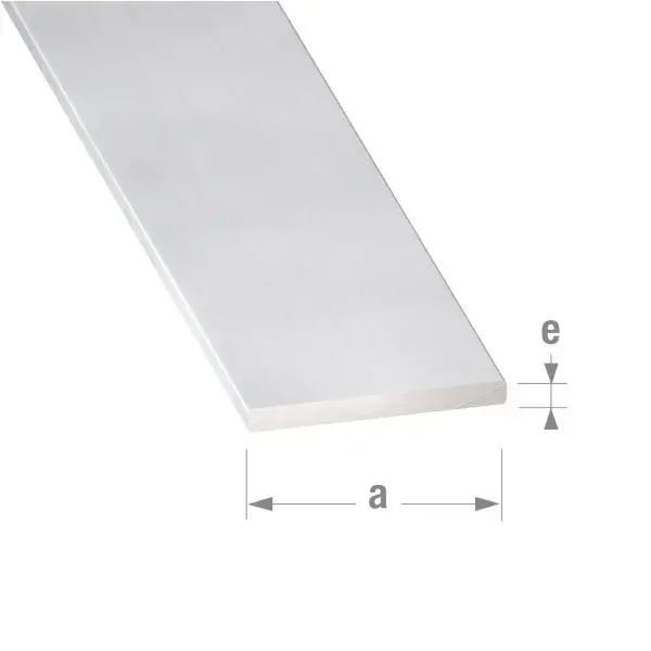 Perfil liso de aluminio 200 x 2 x 0,2 cm