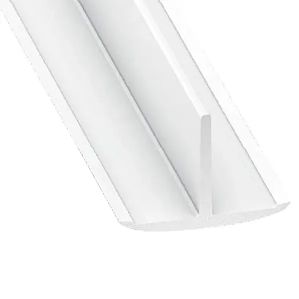 Perfil en t de pvc blanco 260 x 2,5 x 1,8 cm