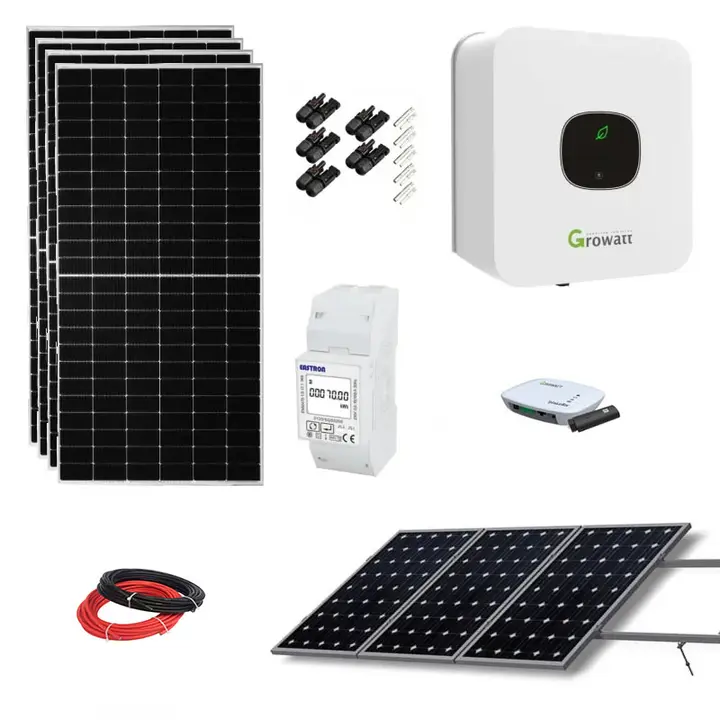 Kit Solar Trifásico Híbrido 9 Paneles 5000W 25kWh/dí Growatt Swe