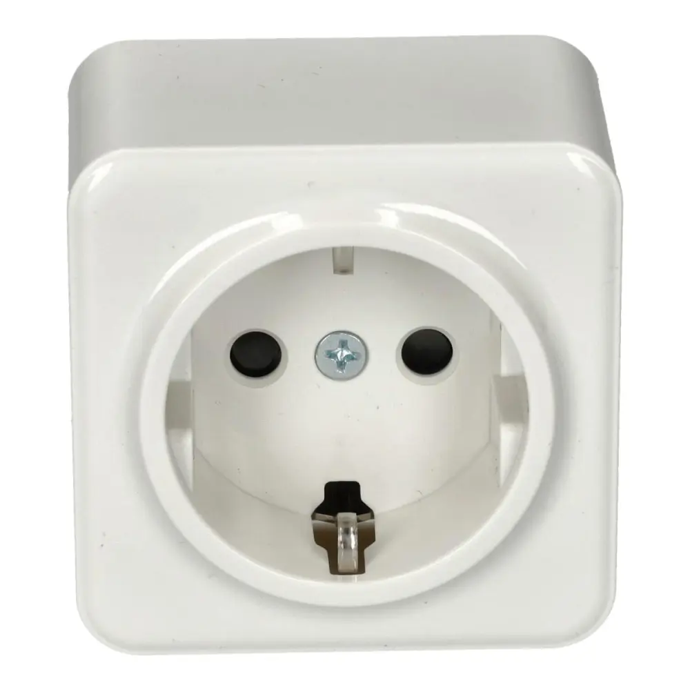 Tapa para Enchufe Enchufe schuko superficie policarbonato blanco