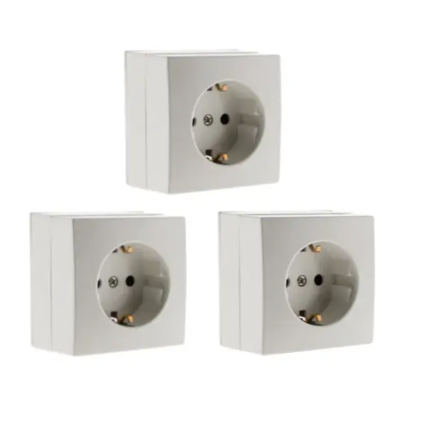 Pack 3 bases enchufe superficie