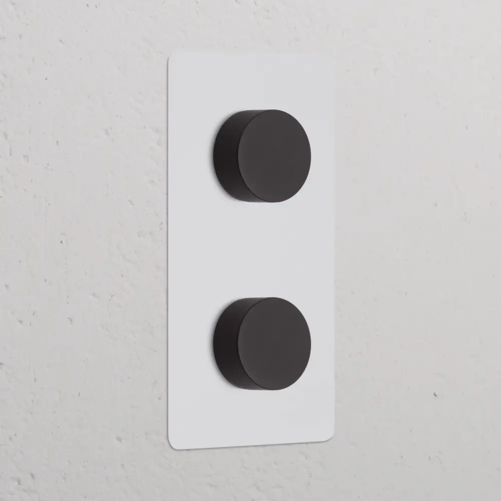 Kew Regulador de luz multidireccional x2 vertical (marco doble) - Pintable y bronce con Retroiluminación