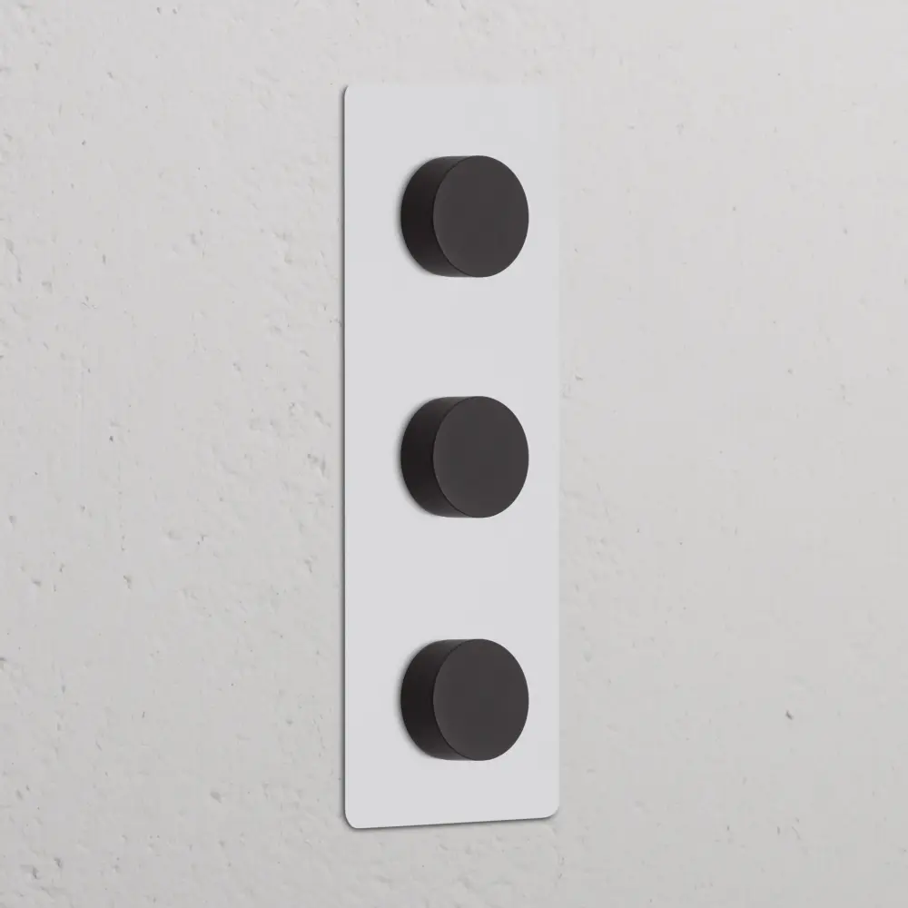 Kew Regulador de luz multidireccional x3 vertical (marco ternario - Pintable y bronce