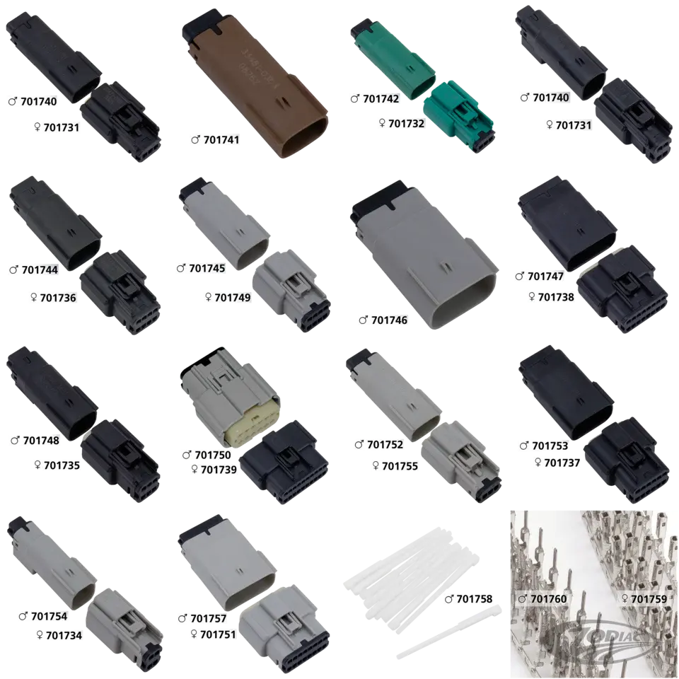 Molex 07Up 16-Position Female Grey OEM72 Harley-Davidson