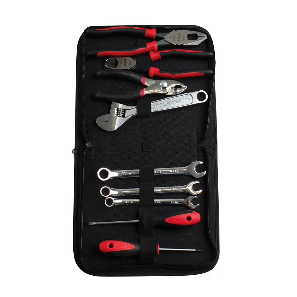 Ajustable Juego combinado de herramientas 9 piezas, con portafolio Urrea