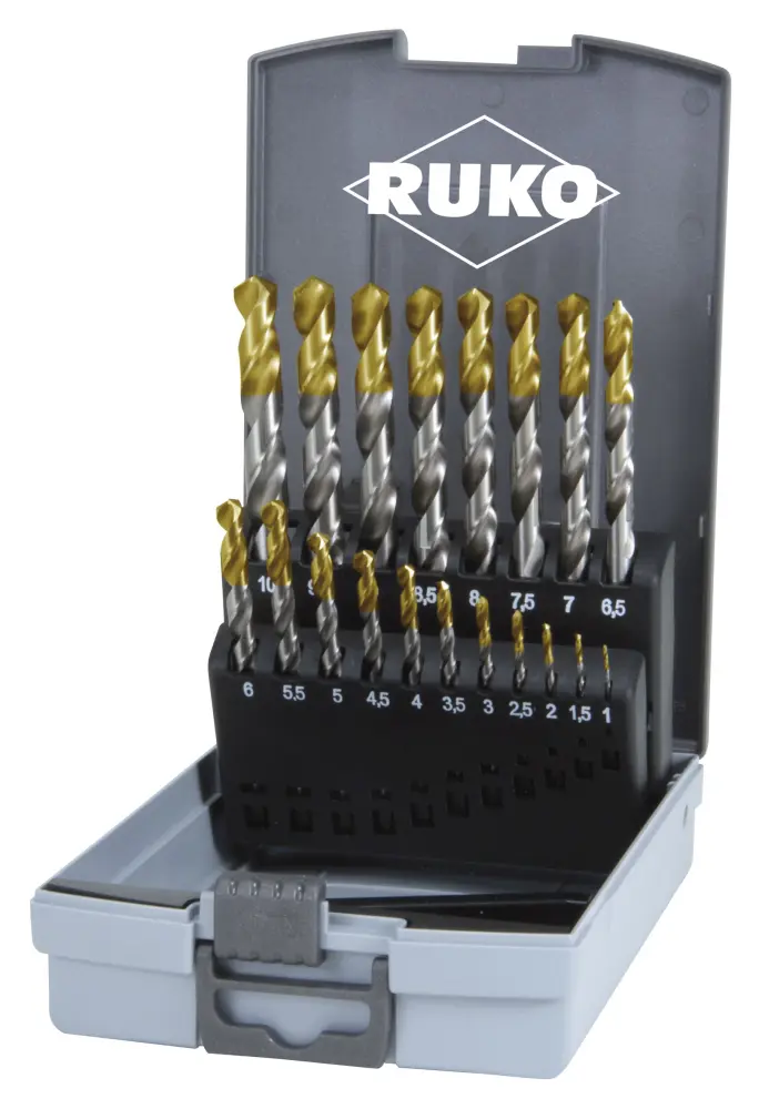 Ruko-2501214tro-juego de 19 brocas hss-g para Taller