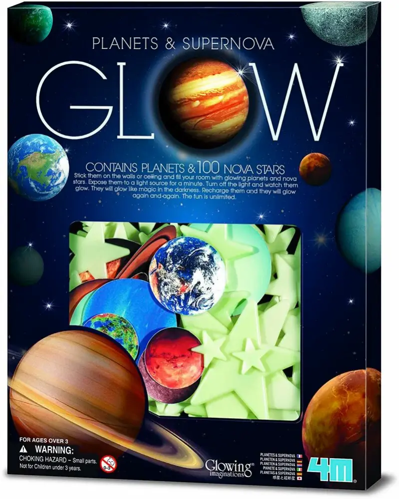 Estrellas y Planetas Que Brillan en la Oscuridad Para Decoración de Dormitorios Estrellas Fosforescentes Adhesivas - 4M