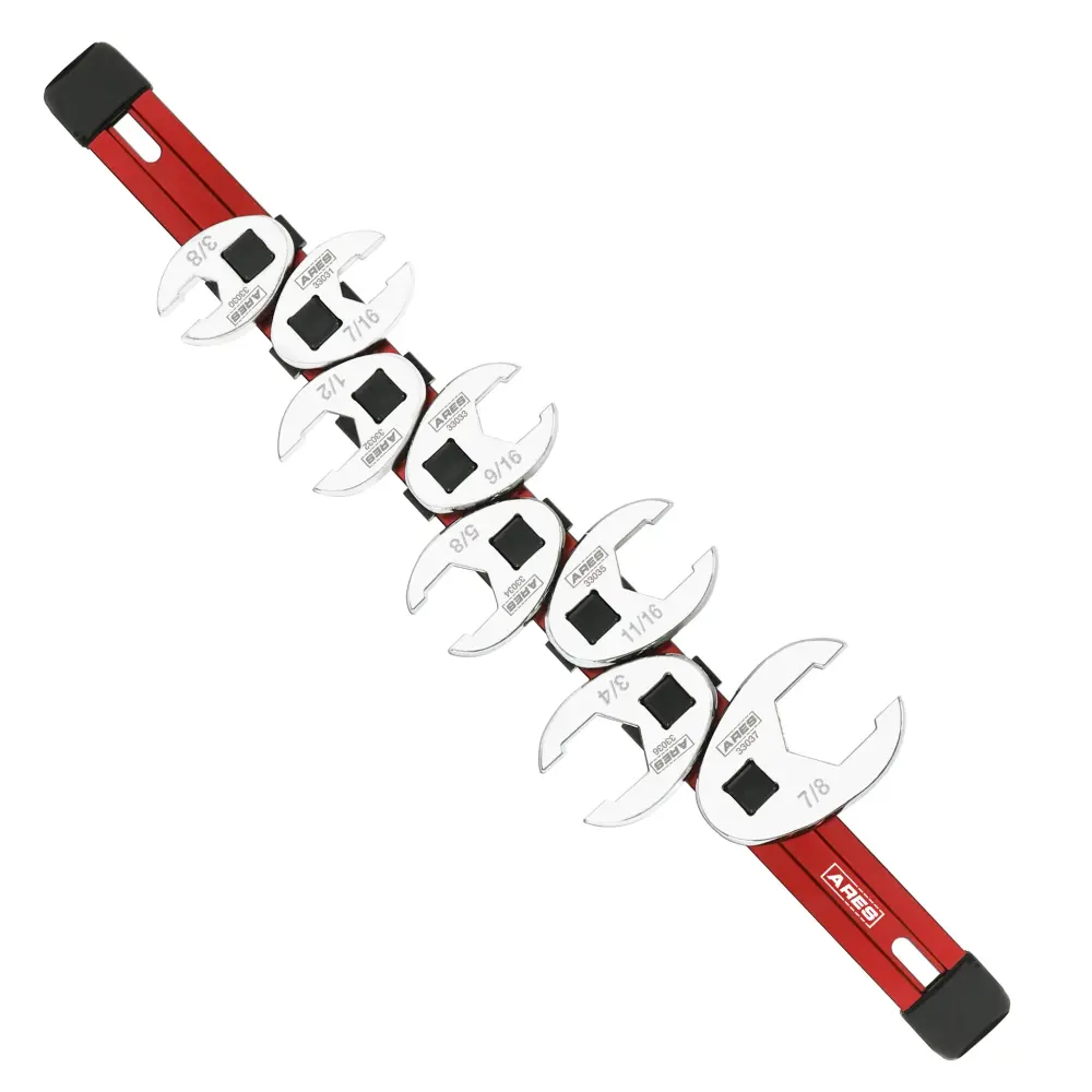 ARES 33011 - Juego de llaves de pata de gallo para tuercas abocardadas SAE de 8 piezas Juego Completo de 32