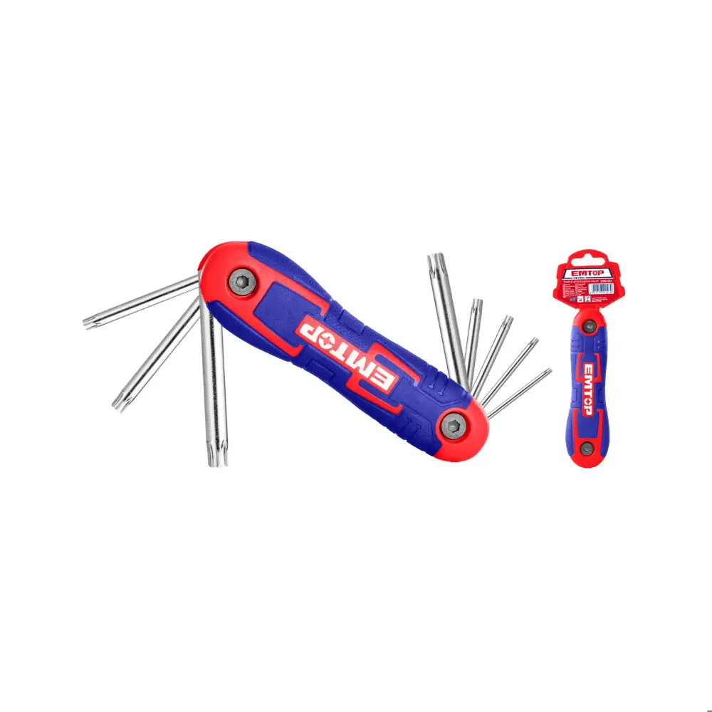Ergonómico EMTOP JUEGO DE LLAVES TORX TIPO NAVAJA 8PZS - EHKY4083