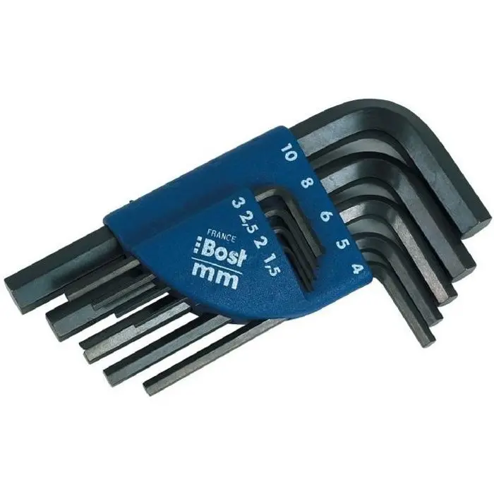 Ergonómico Uso juegos de llaves macho - bost - 9 llaves - acero - soporte de plástico