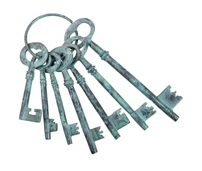 Figura Decorativa Alexandra House Living Aluminio Llaves 3 x 28 x 10 cm Hecho de Acero Forjado