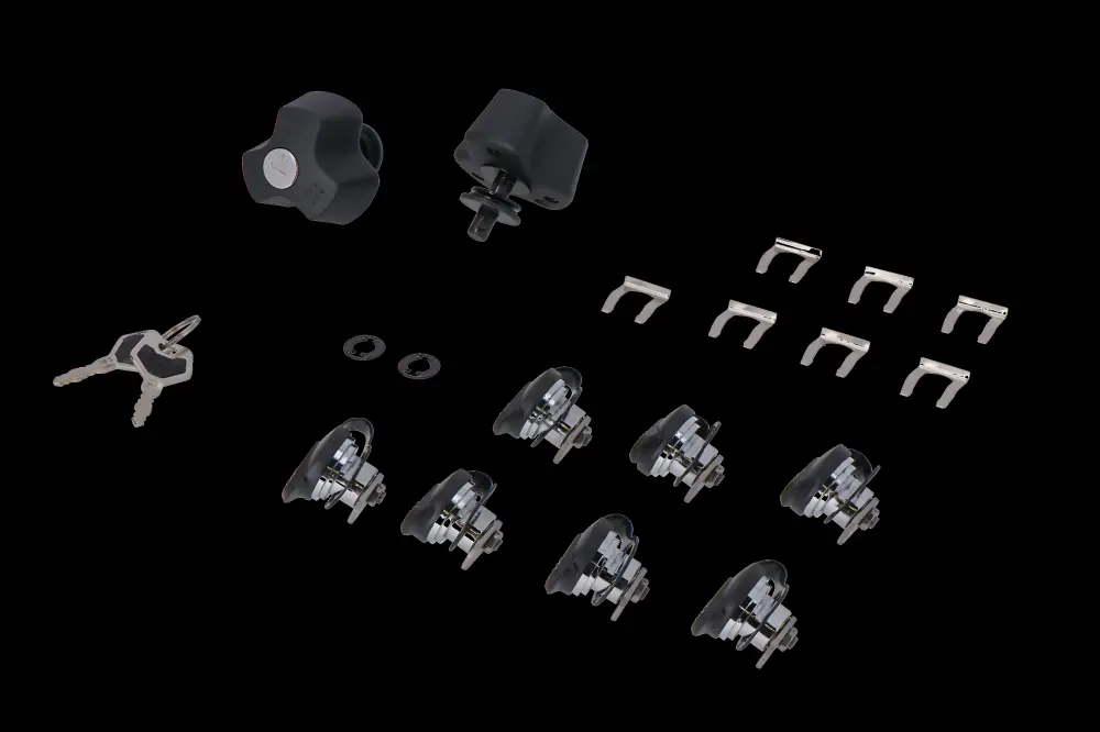 Juego de bombín TRAX con sistema antirobo PRO Juego de 9 cerraduras/2 llaves. Sistema antirobo. | 10 Piezas |