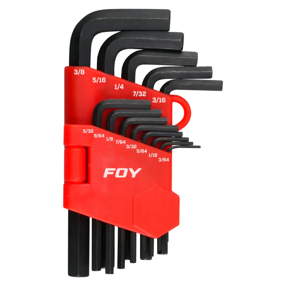 Juego de Juego de llaves hexagonales tipo "L", en pulgadas, 13 piezas en rack Foy