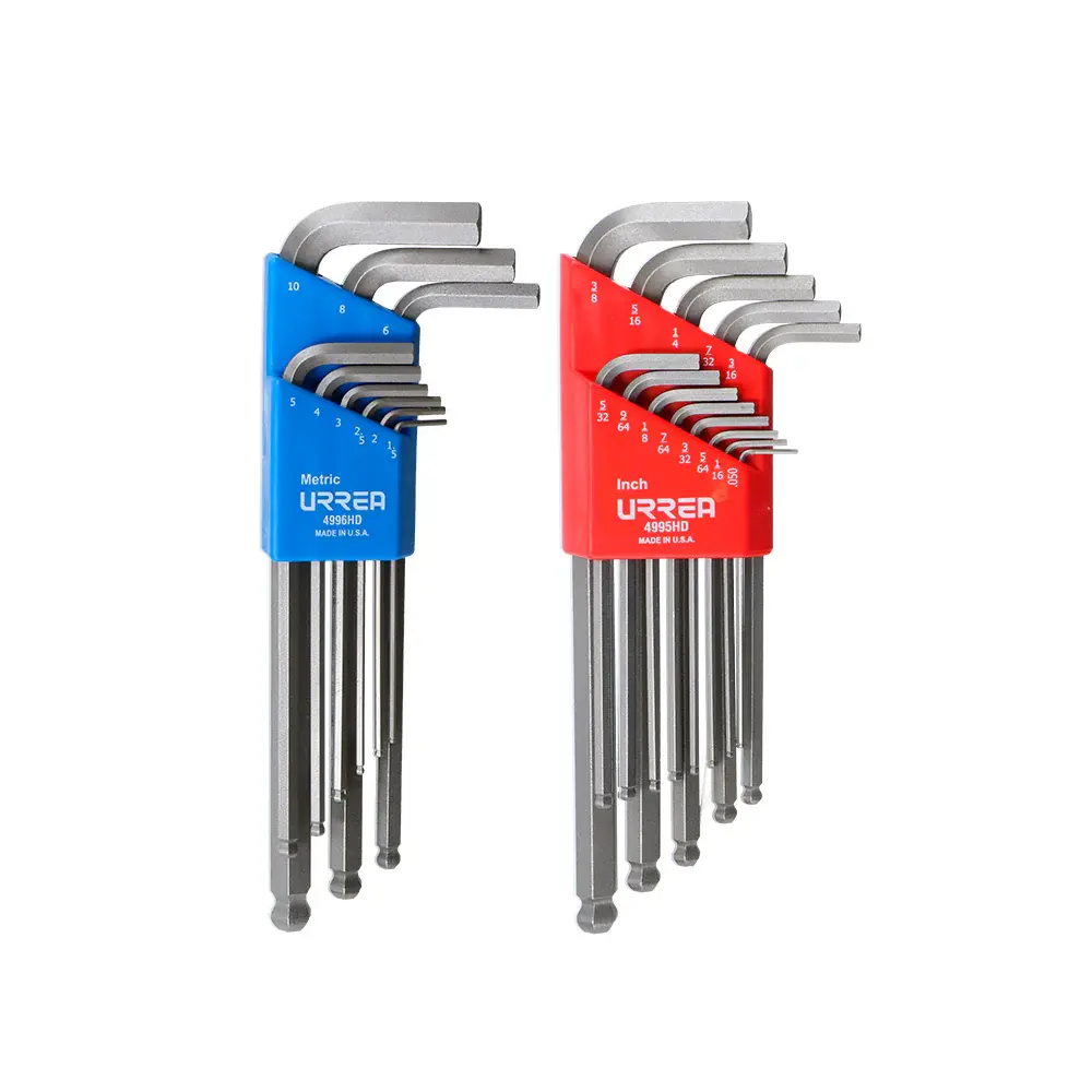 Premium Industrial Juego de llaves hexagonales tipo "L" punta de bola, combinadas, 22 piezas en blíster Urrea