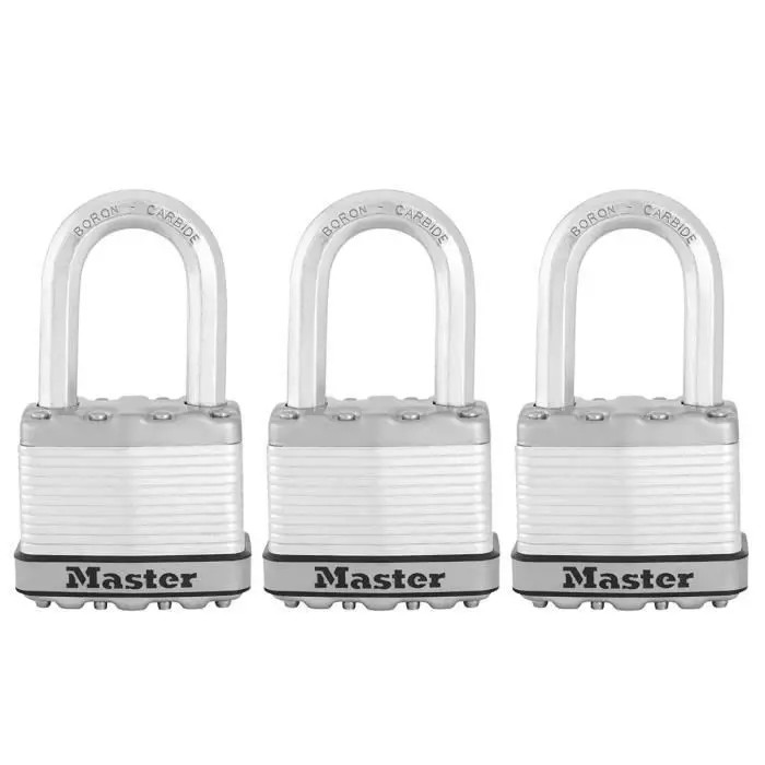 Uso juegos de 3 candados con llave master lock m5eurtrilf - muy alta seguridad - para Puertas de Exterior