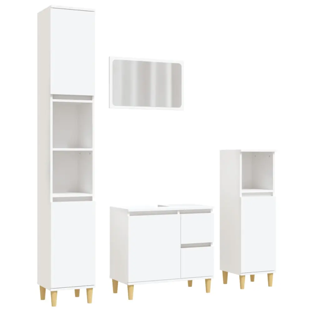 Organizador de Lavabo vidaXL juego de muebles de baño 4 pzas madera contrachapada blanco