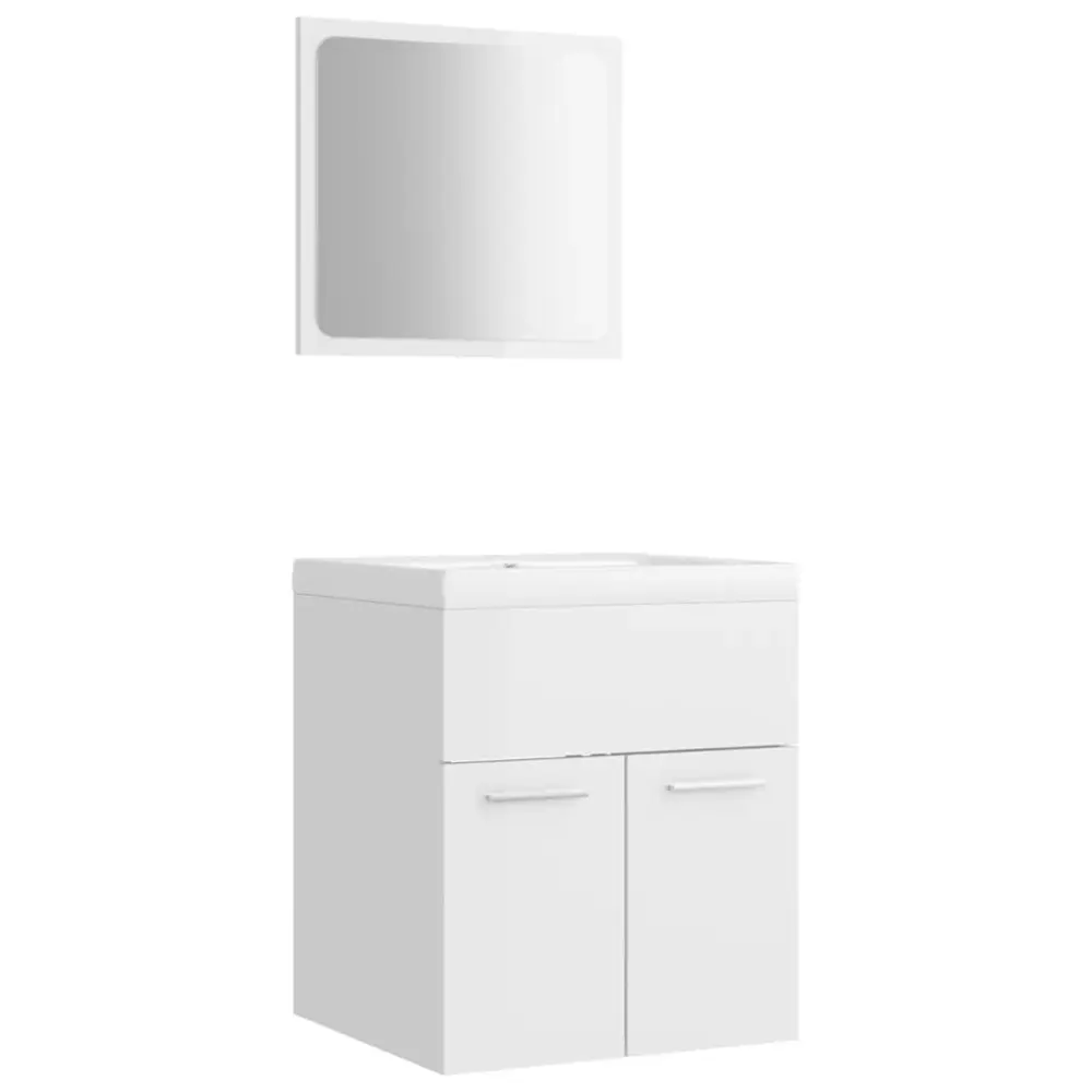 Perchero de Pared vidaXL juego de muebles de baño madera de ingenierí blanco brillo