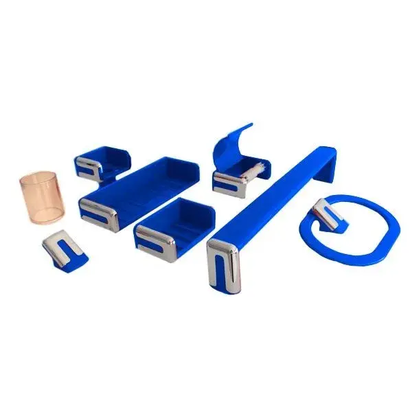 Set juego de baño Best Mark WS-552 7 piezas azul | Resistente al Óxido |