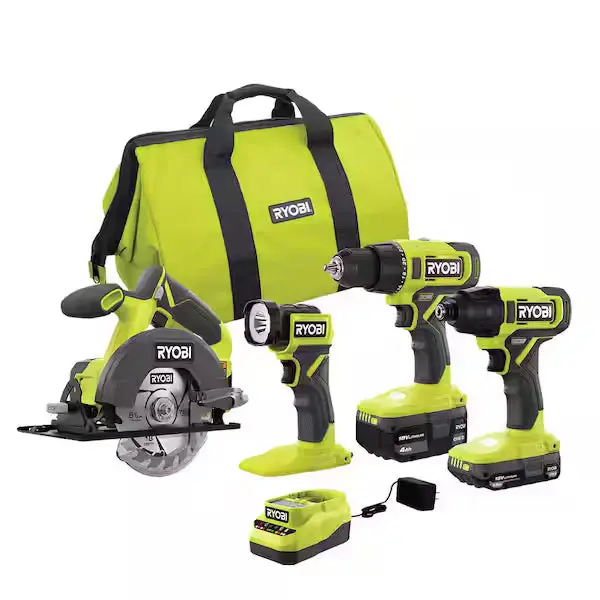 Combo Kit 4 Herramientas RYOBI PCL1400K2 ONE+ 18V comprende Baterí 1.5Ah, Baterí 4.0Ah y Cargador)