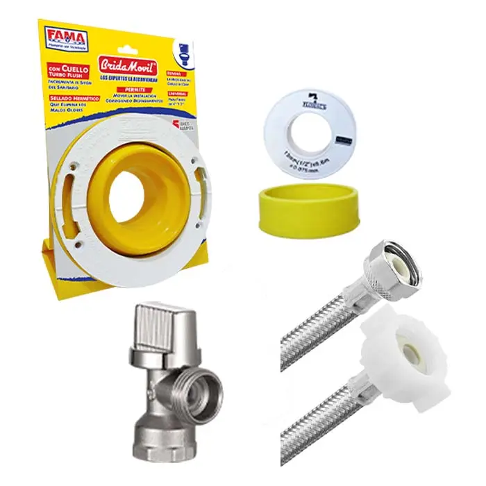 Kit De Instalacion Para W.C. Con Brida Movil, FF De alta gama, Válvula Laton (3165)