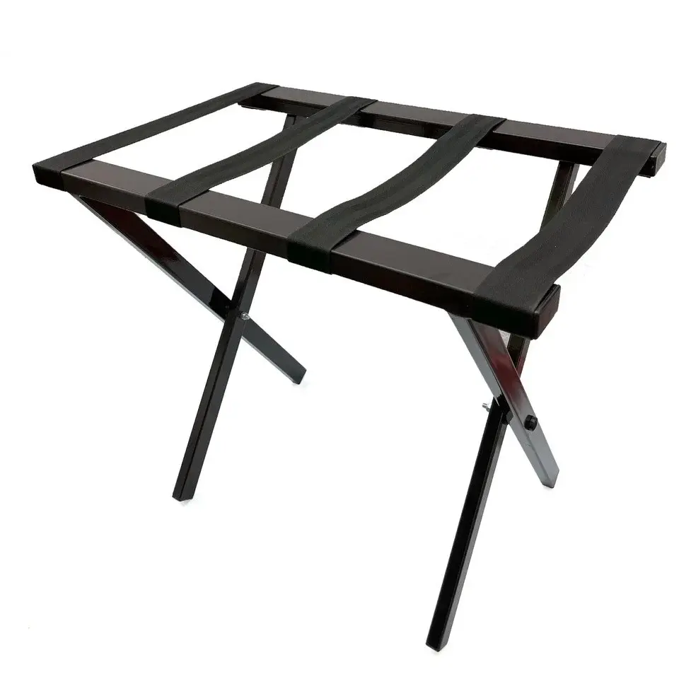 Kit de 2 Porta Maleteros para la Habitación. Marco de acero rectangular, plegable. con 72 Horas de Suministro