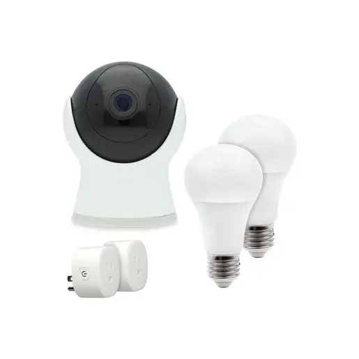 Kit Smart Home con 1 camara Wifi, 2 focos colorido y 2 contacto - Tecnolite | Larga Vida Útil