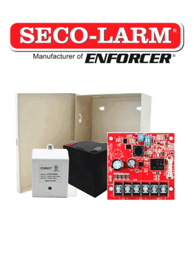Seco-Larm Kit Fuente De Poder 1 - Kit De Poder Incluye 1 Fuente De Poder De 1.5 Amp, Bateria De Respaldo, Transformador Y ...