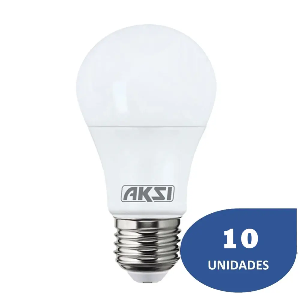 Suministros Profesionales Foco LED A19 7W 3000K Aksi - Kit de 10 Unidades