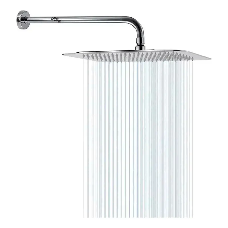 Suministros Profesionales Regadera Ducha Metálica 25cm Extra Plana Kit Tubo Ducha