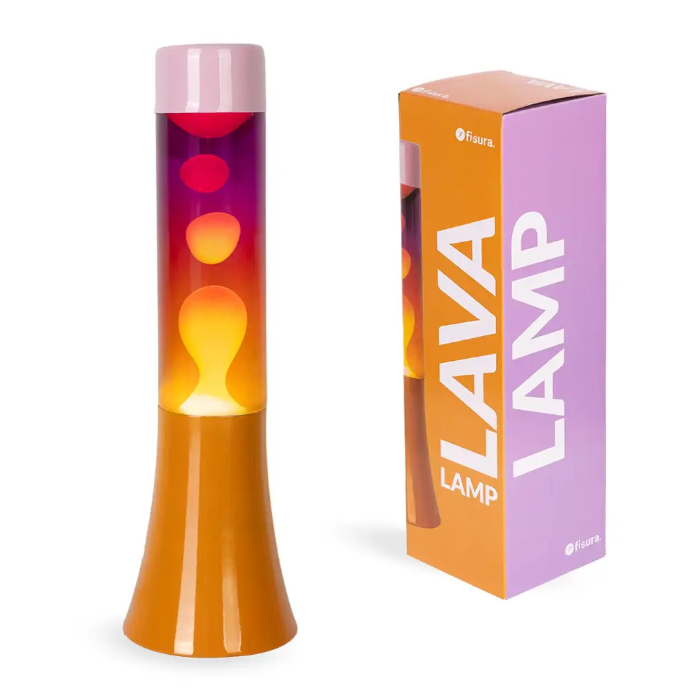 Luz Decorativa Lámpara de lava degradado rosa y naranja de 30 cm