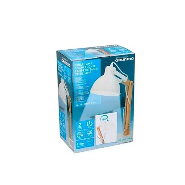 Lámpara de mesa Grundig 13x13x45 cm Tela Lino