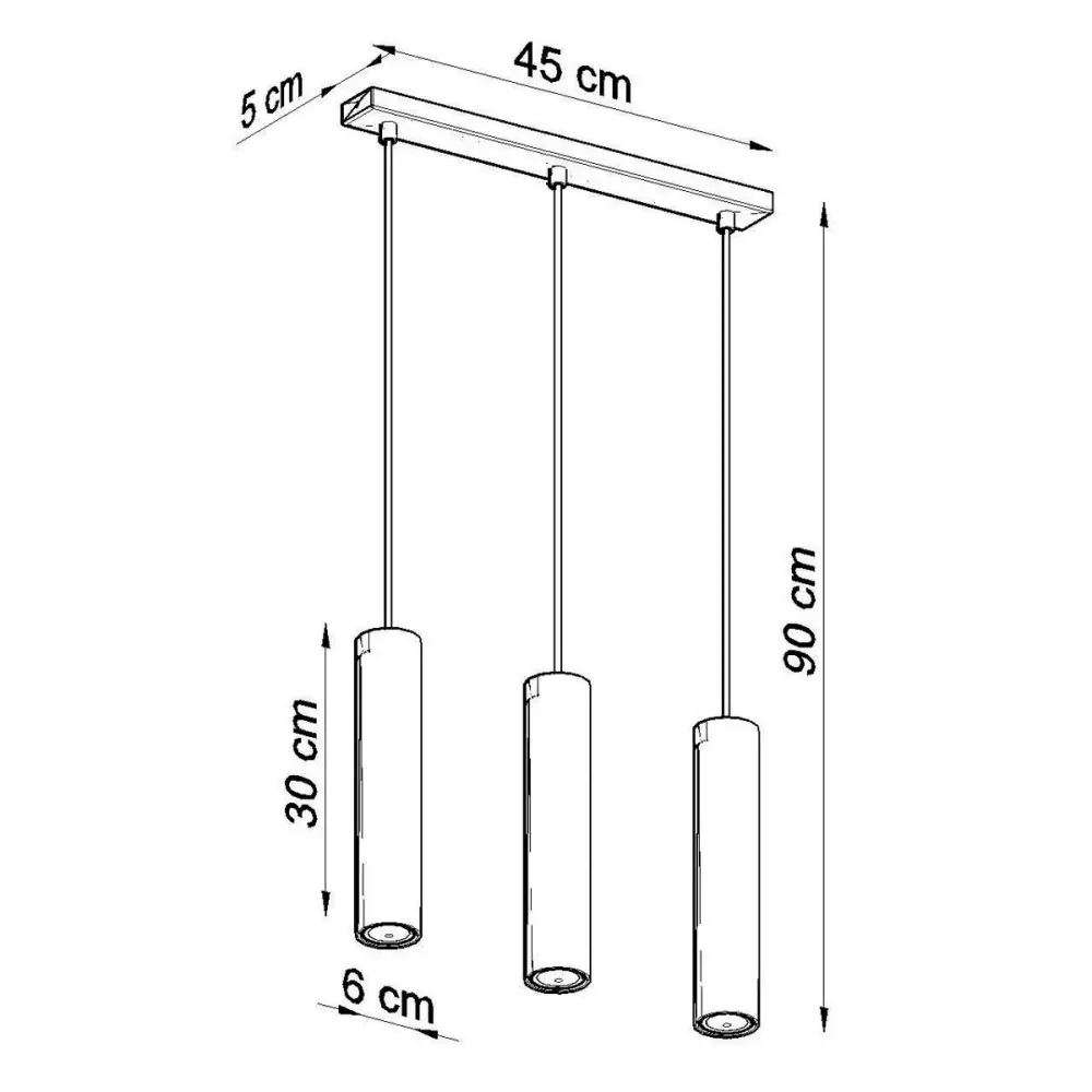Iluminación Empotrada Lámpara de techo Lagos 3 90x45x6 cm