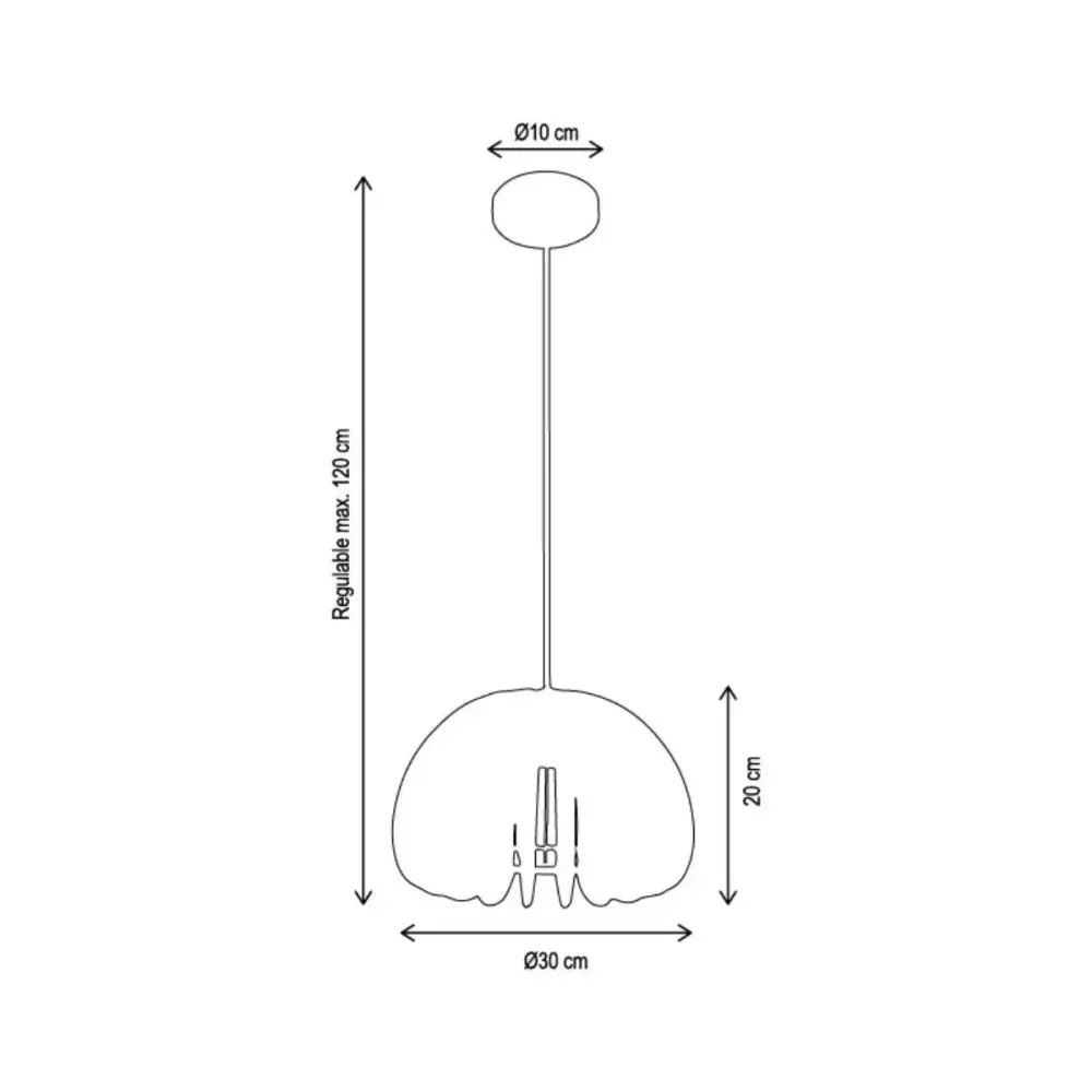 Profesional Certificado Lámpara de techo Jaipur Bel Air 40W altura regulable madera