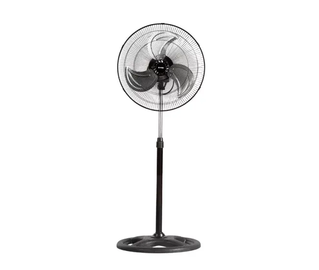 Pantalla de Lámpara Ventilador de Pie Ø45cm 75W 3 Velocidades Industrial Negro Raydan Home