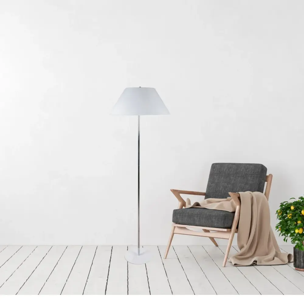 Soporte de Iluminación Lámpara de pie Natália Lumit 40W blanco/cromo Ø50x157 cm