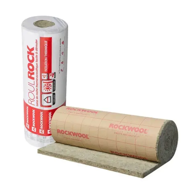 Rollo de lana de roca con papel 800 x 120 x 6 cm - 21 kg