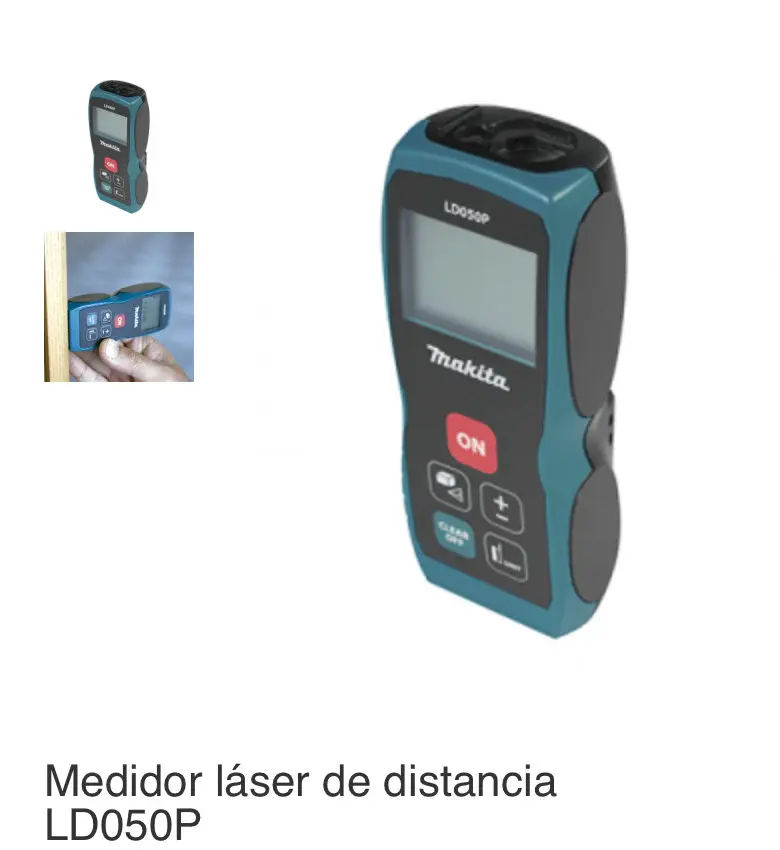 Láser de Cruz Medidior Laser De Distancia 5-50 Mts, Bateria AAA C/Funda, Makita LD050P