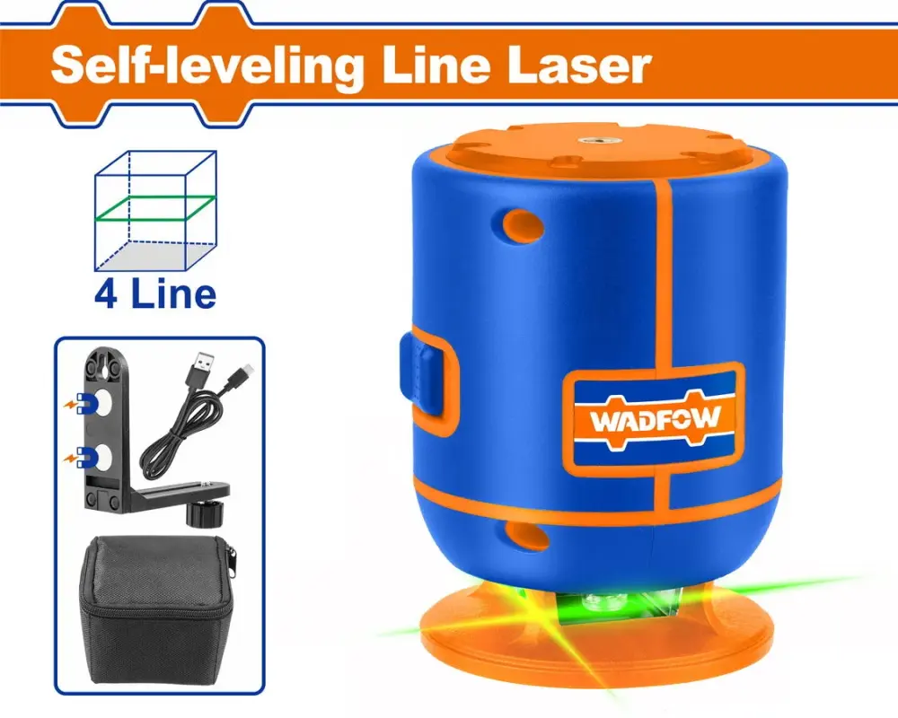 NIVEAU LASER 30M 4 LIGNES con Trípode Incluido