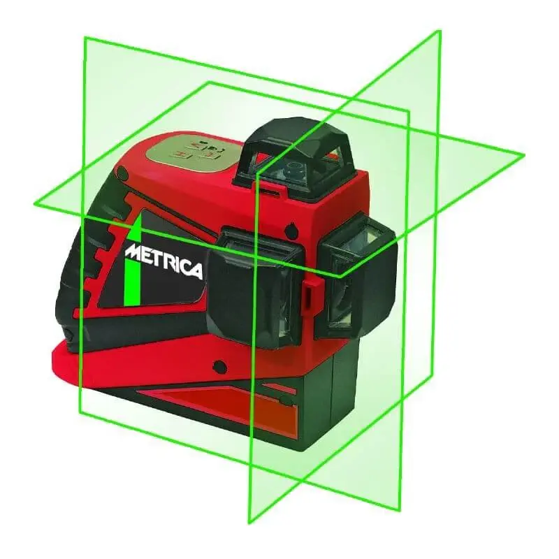 Nivel Láser Autonivelante 3 lineas 360º color verde Metrica 3D Pro para Construcción y Bricolaje