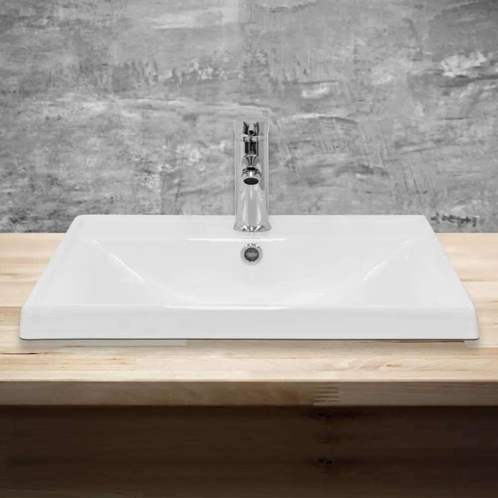 Lavabo angular 51x15,5x41,5cm ceramica blanca resplandeciente ecd germany