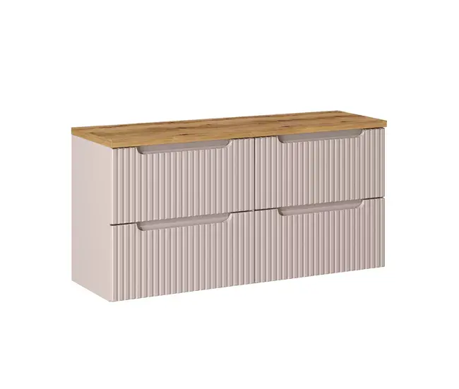 Mueble bajo lavabo 120cm 4 cajones encimera Riva Cachemira y Madera