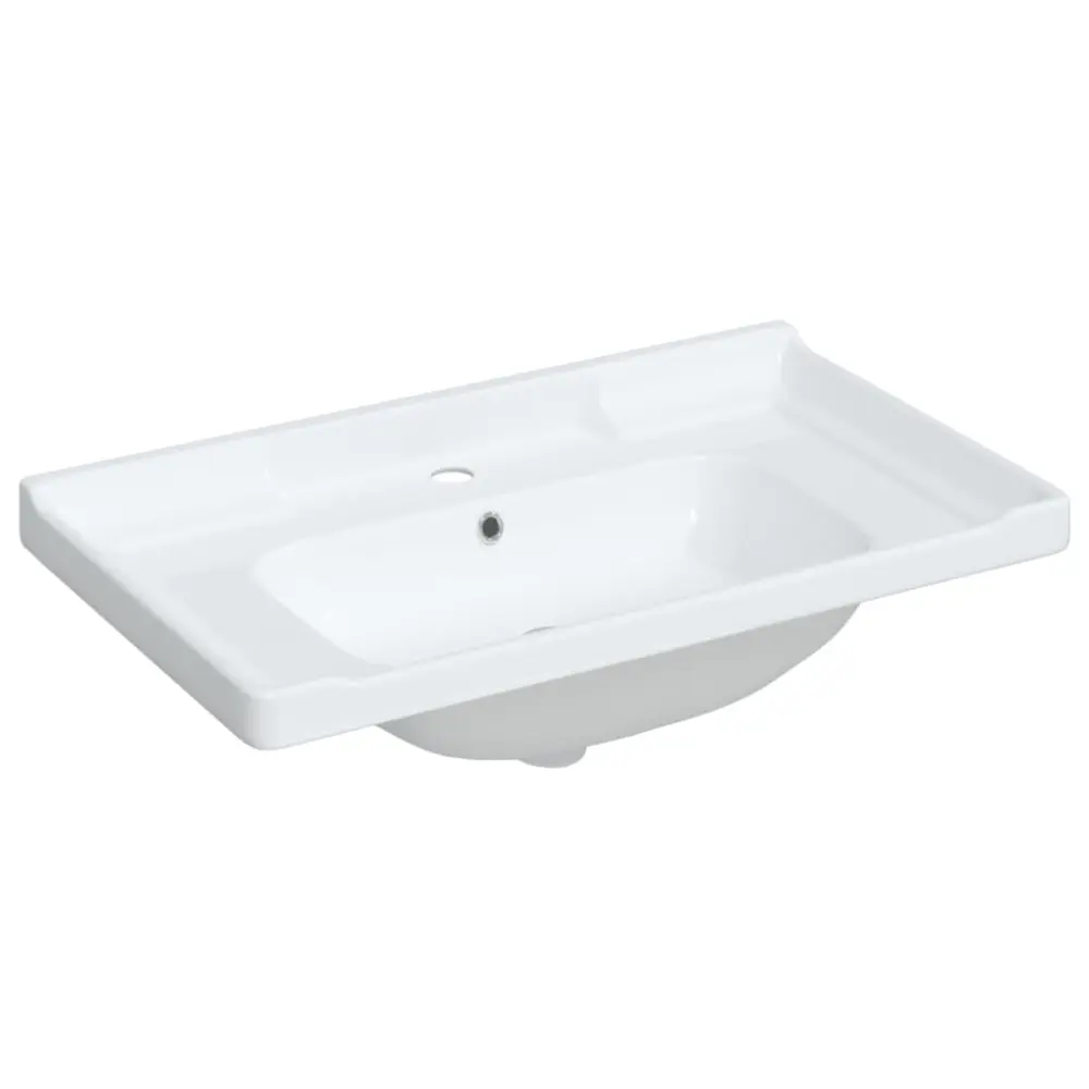 vidaXL lavabo de baño rectangular cerámica blanco 91,5x48x19,5 cm