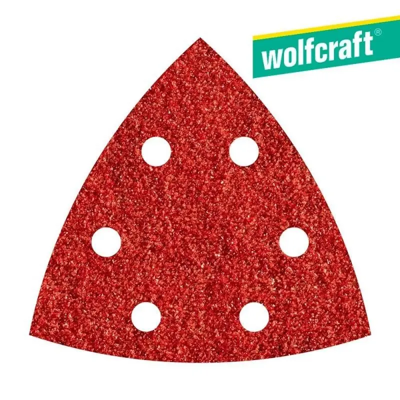 Pack 5 hojas abrasivas adhesivas corindón, grano120 delta 95mm 1853000 Wolfcraft