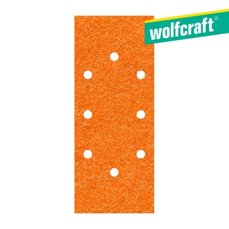 Pack 5 hojas de lija de corindón grano 120 perforadas oval 93x230mm Wolfcraft