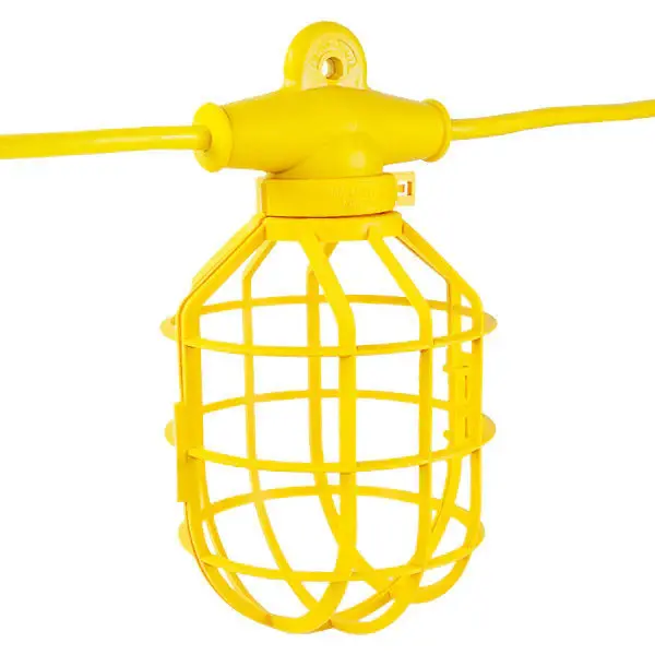 100' 14/2 Plastic Limón String Light Lamp Holder